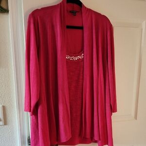 Elegant Fuchsia Open-Front Cardigan